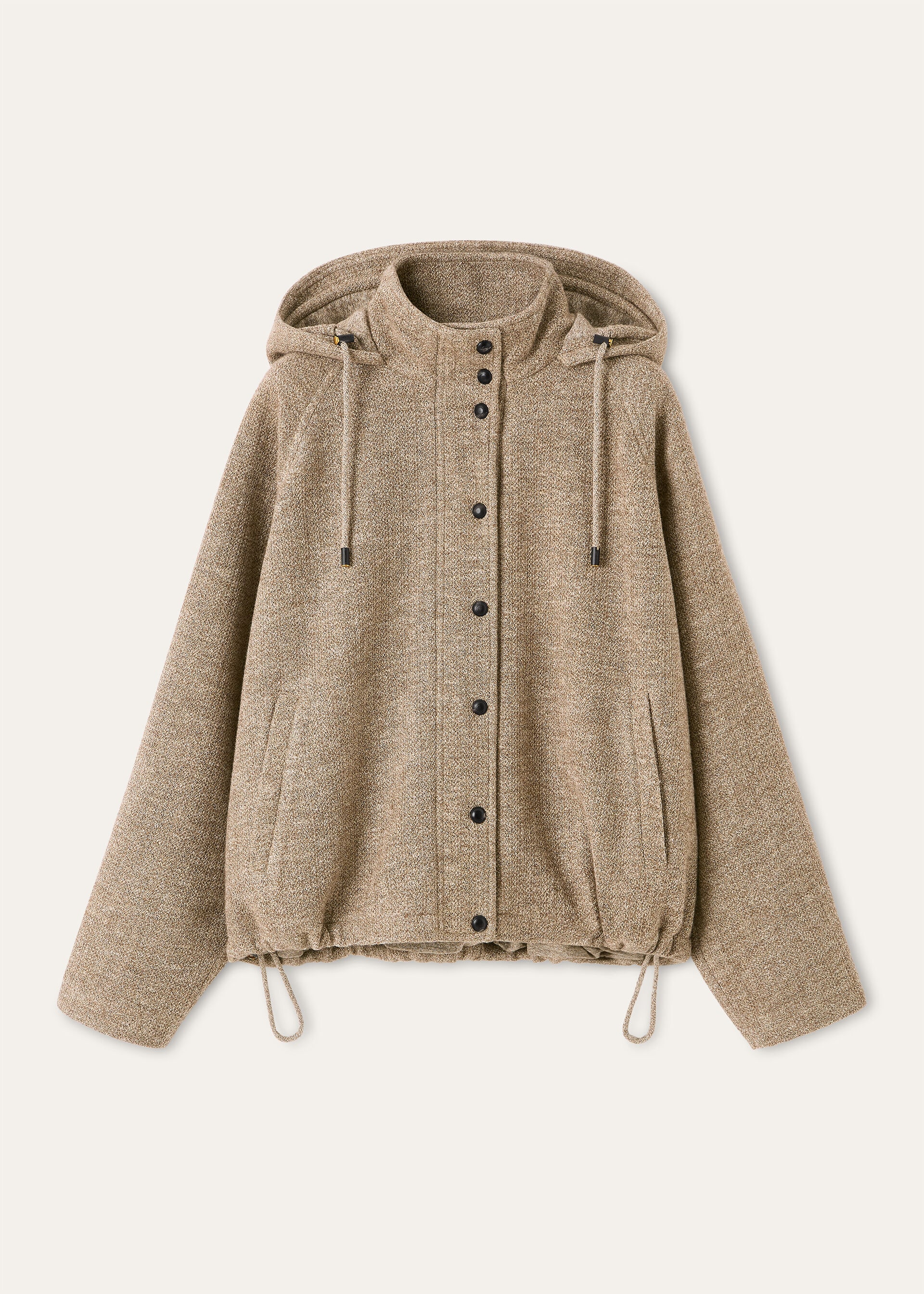 CELLINA PARKA MOULINE' WOOL LINEN SILK