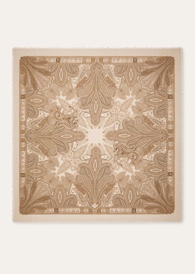 CHANDANI HORSE EMBROIDERED SHAWL 140 CASH SILK