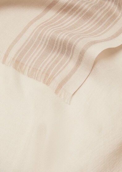 AIDA SHORT PONCHO BICOLOR SUITCASE STRIPE SILK LIN