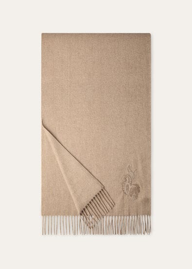 GRANDE UNITA SCARF CHANDANI HORSE EMBROIDERED CASH