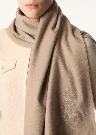 GRANDE UNITA SCARF CHANDANI HORSE EMBROIDERED CASH