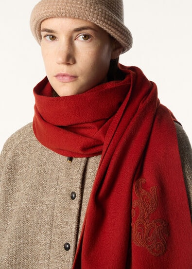 GRANDE UNITA SCARF CHANDANI HORSE EMBROIDERED CASH