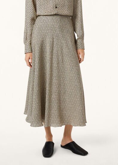 ERIKA SKIRT CORIANDER SEEDS DIAGONAL SILK J.