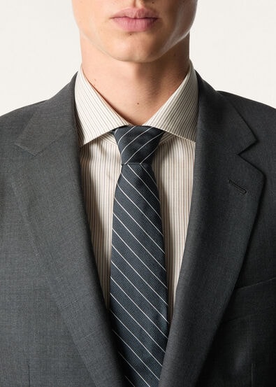 YALE TIE 8 ROYAL STRIPE SILK