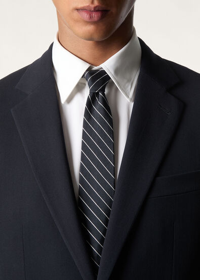 YALE TIE 8 ROYAL STRIPE SILK