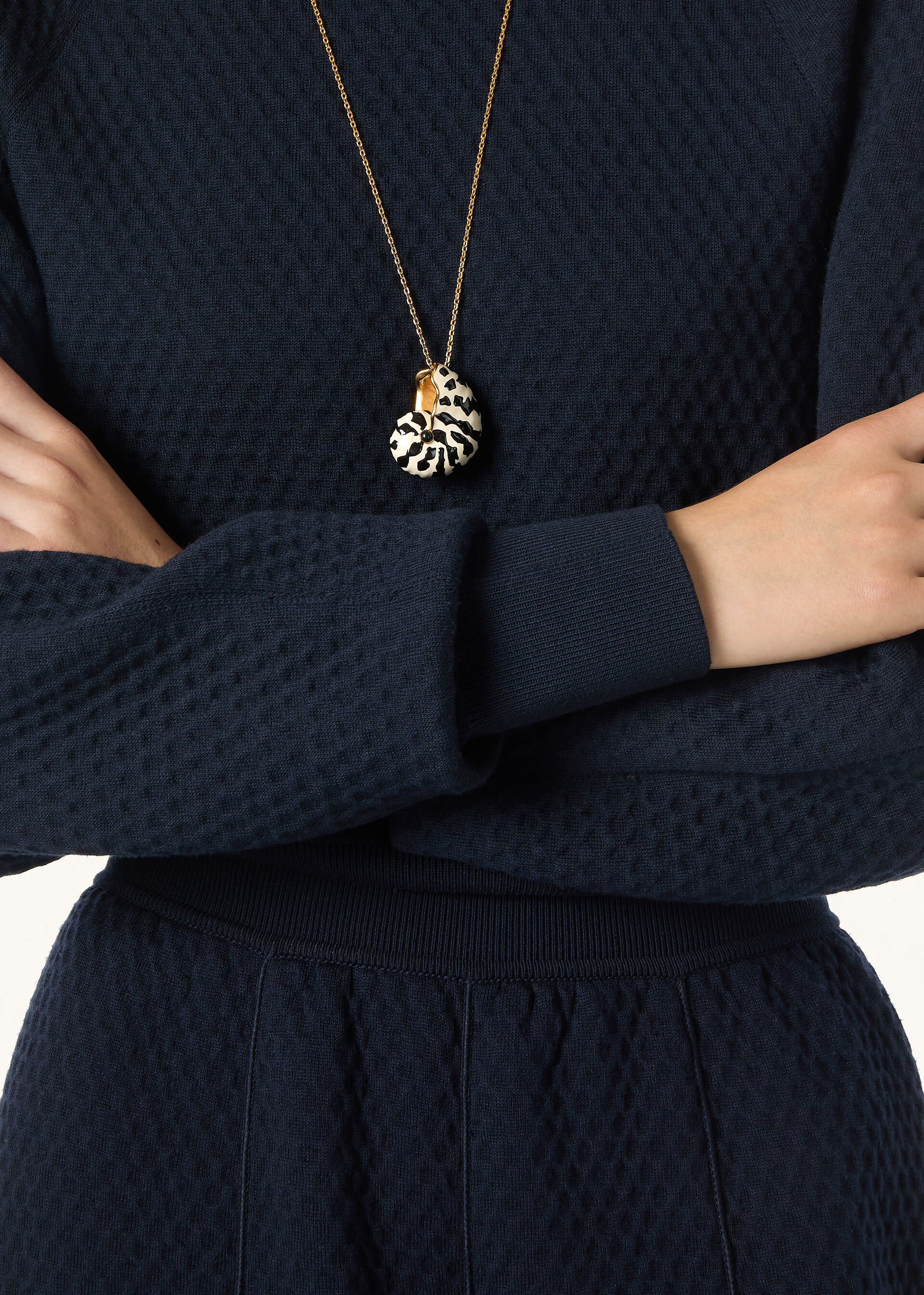 QUILTED ROYAL LIGHTNESS CREWNECK WOOL SILK GG 14