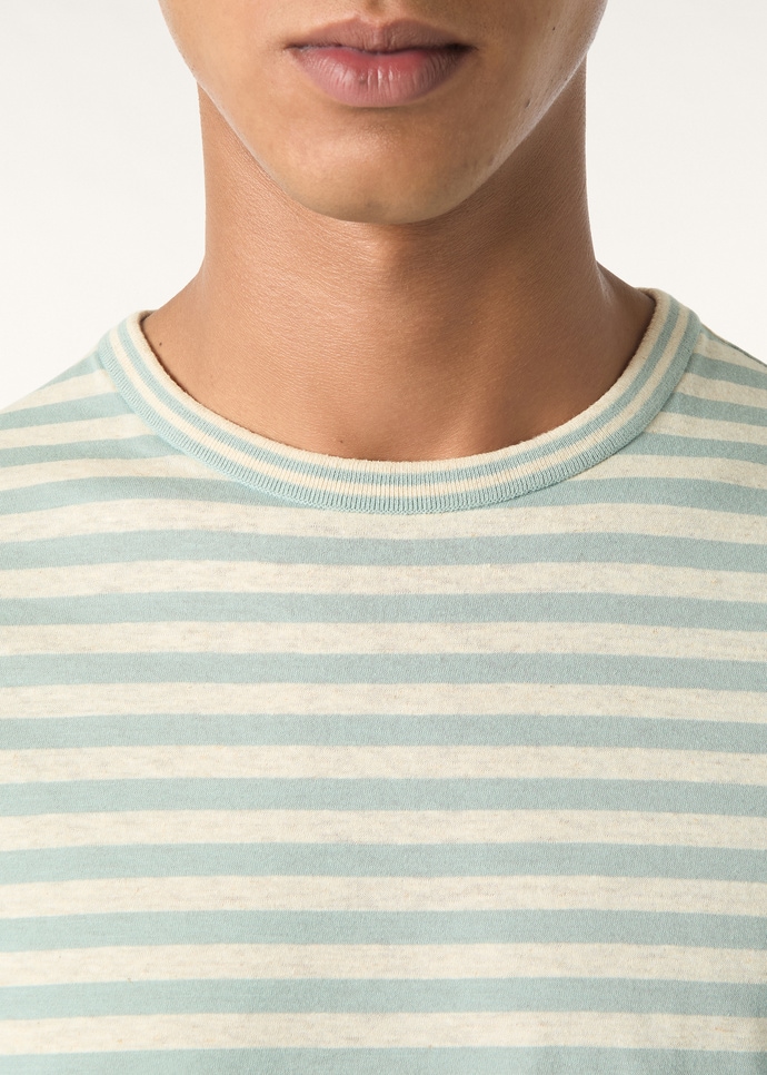 AGONDA T-SHIRT COTTON LINEN STRIPES_FAQ9237_F7SY_2