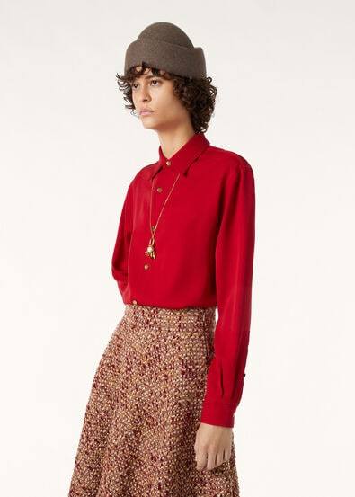 THEA SQUARE COLLAR SHIRT CADY CREPE