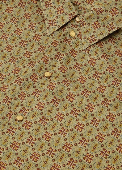 THEA SQUARE COLLAR SHIRT IRIS SILK