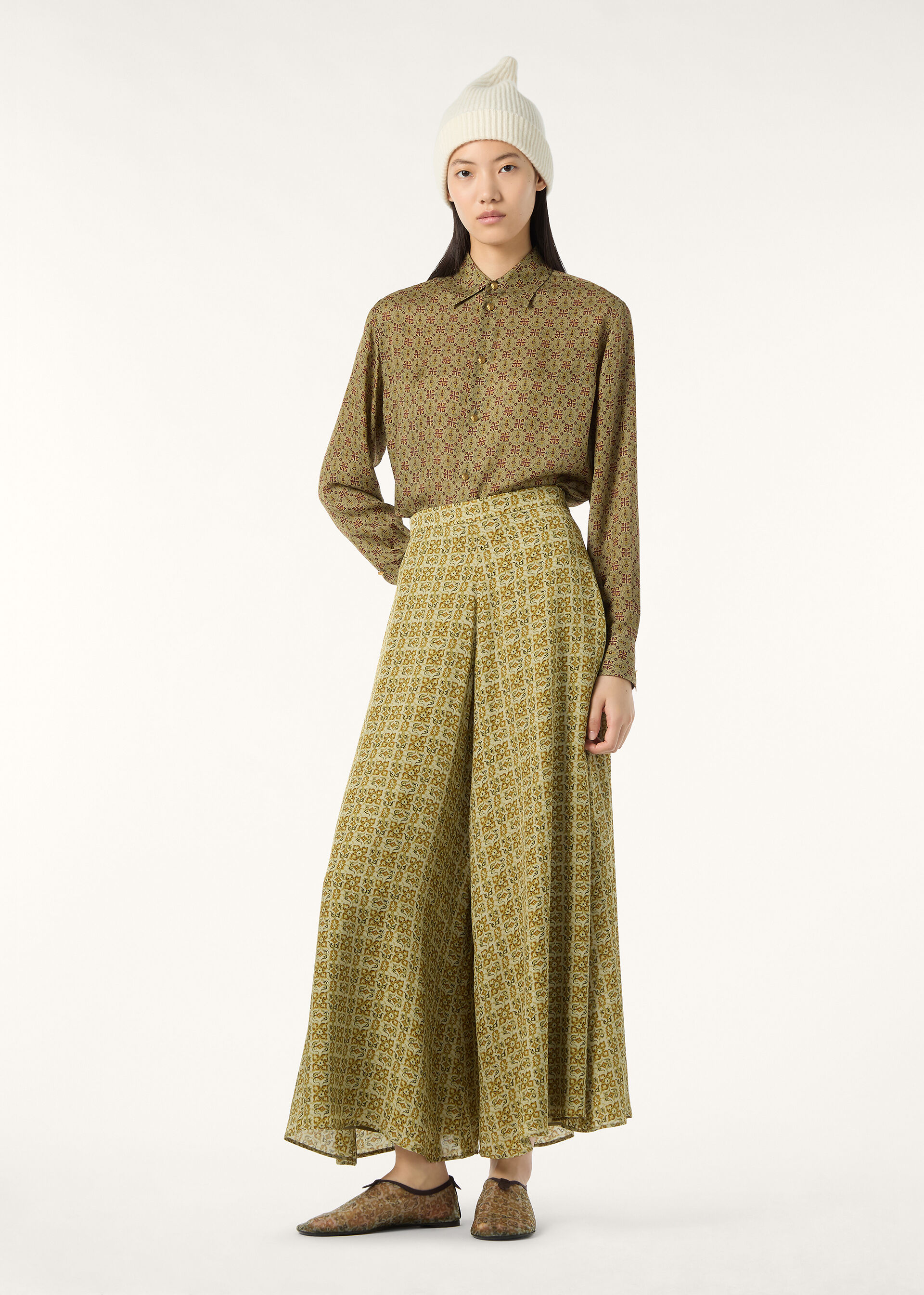 THEA SQUARE COLLAR SHIRT IRIS SILK