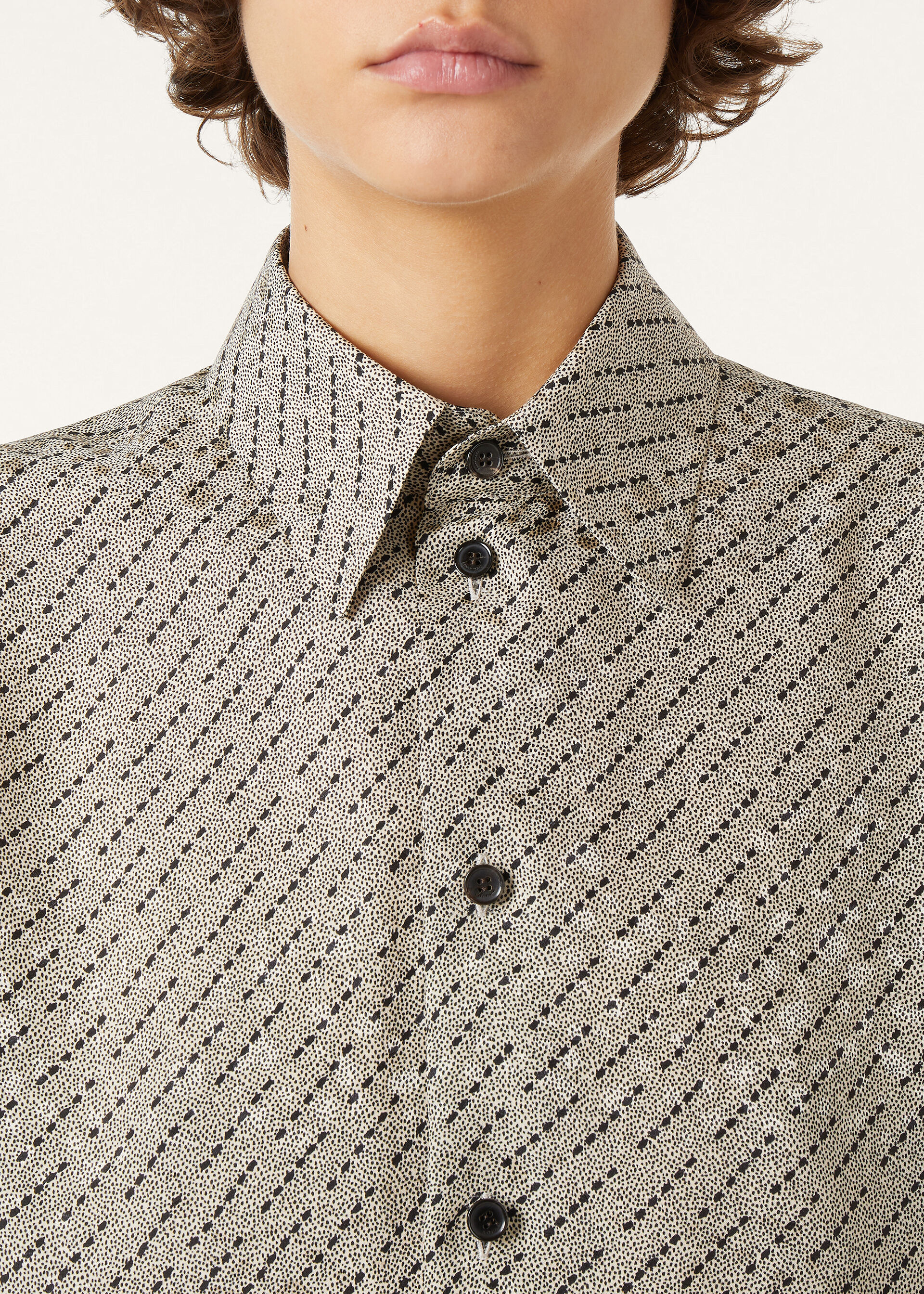 THEA PENNY COLLAR CORIANDER SEEDS DIAGONAL SILK J.