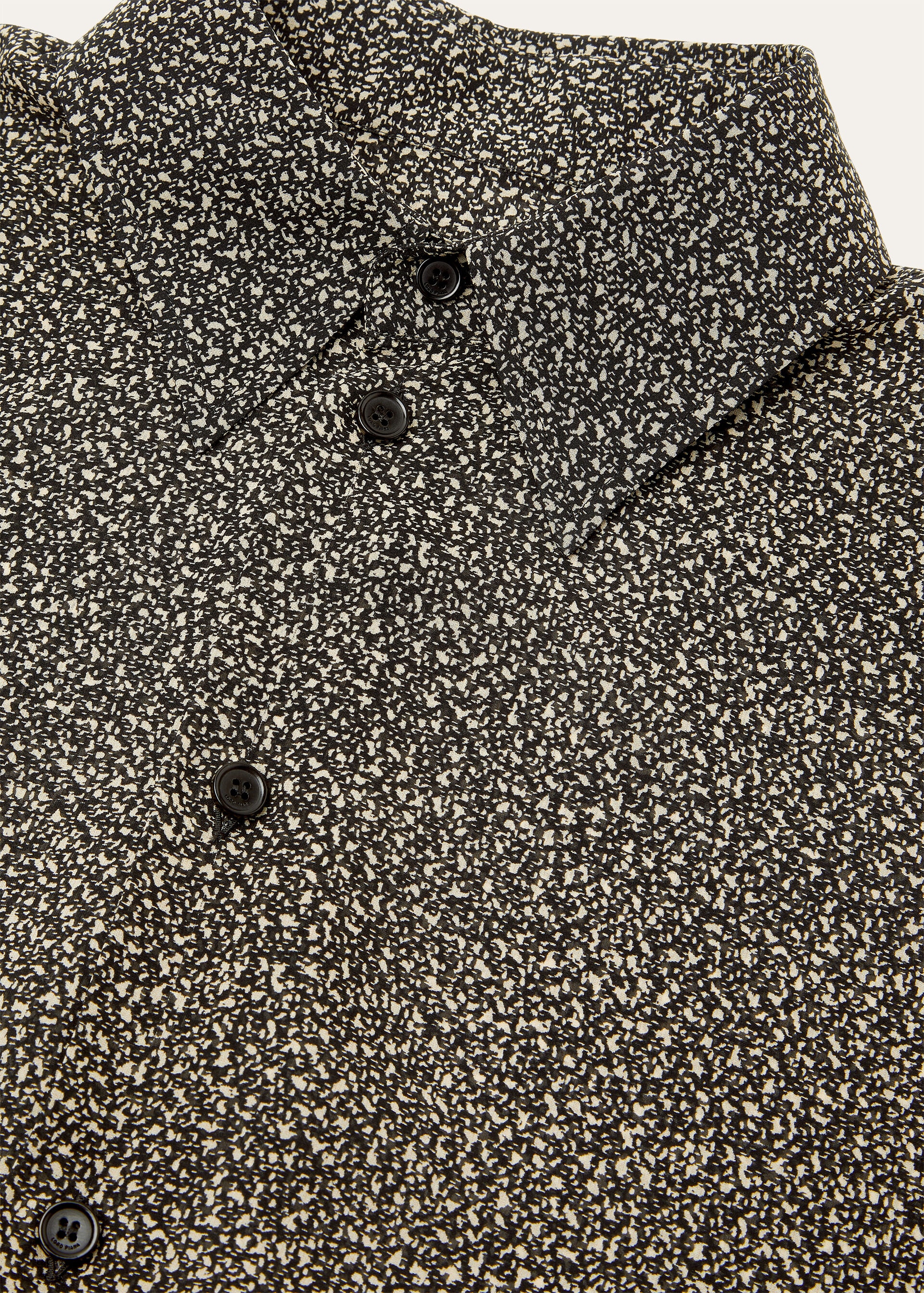 THEA SQUARE COLLAR SHIRT PEPPER GRAINS SILK