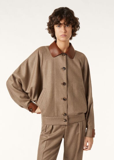 KIEFER BOMBER CASH RAW SILK HOPSACK