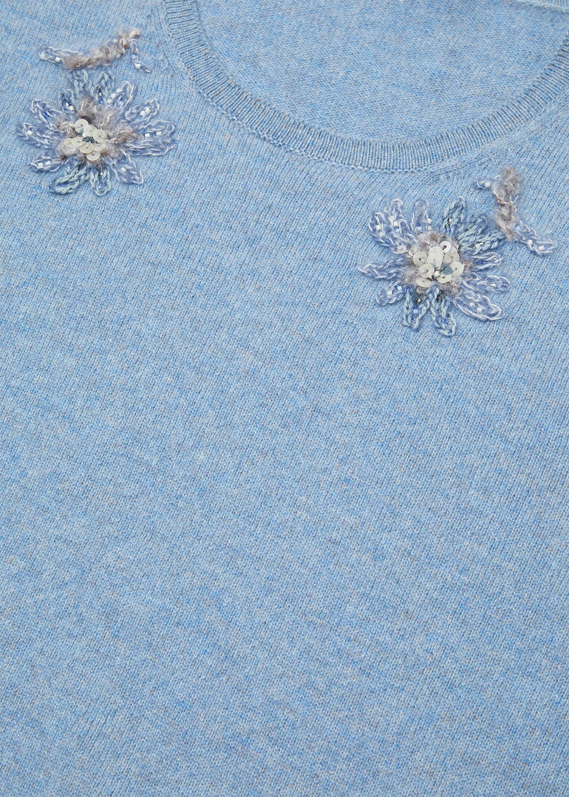 CLASSIC BABY CASH EMBR. SS CREWNECK SWEATER T.B.B.