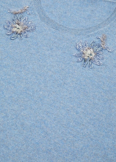 CLASSIC BABY CASH EMBR. SS CREWNECK SWEATER T.B.B.