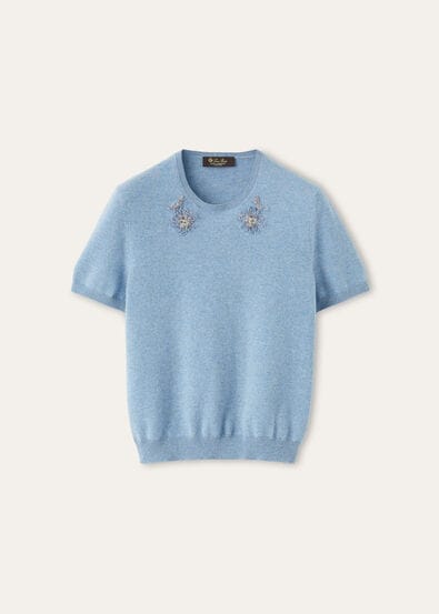 CLASSIC BABY CASH EMBR. SS CREWNECK SWEATER T.B.B.