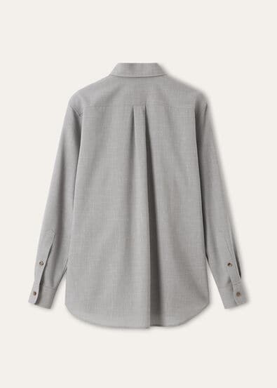THEA SQUARE COLLAR SHIRT ZELANDER WOOL SILK