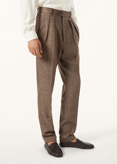 STAFFORD TROUSERS CASH LINEN MOULINE'
