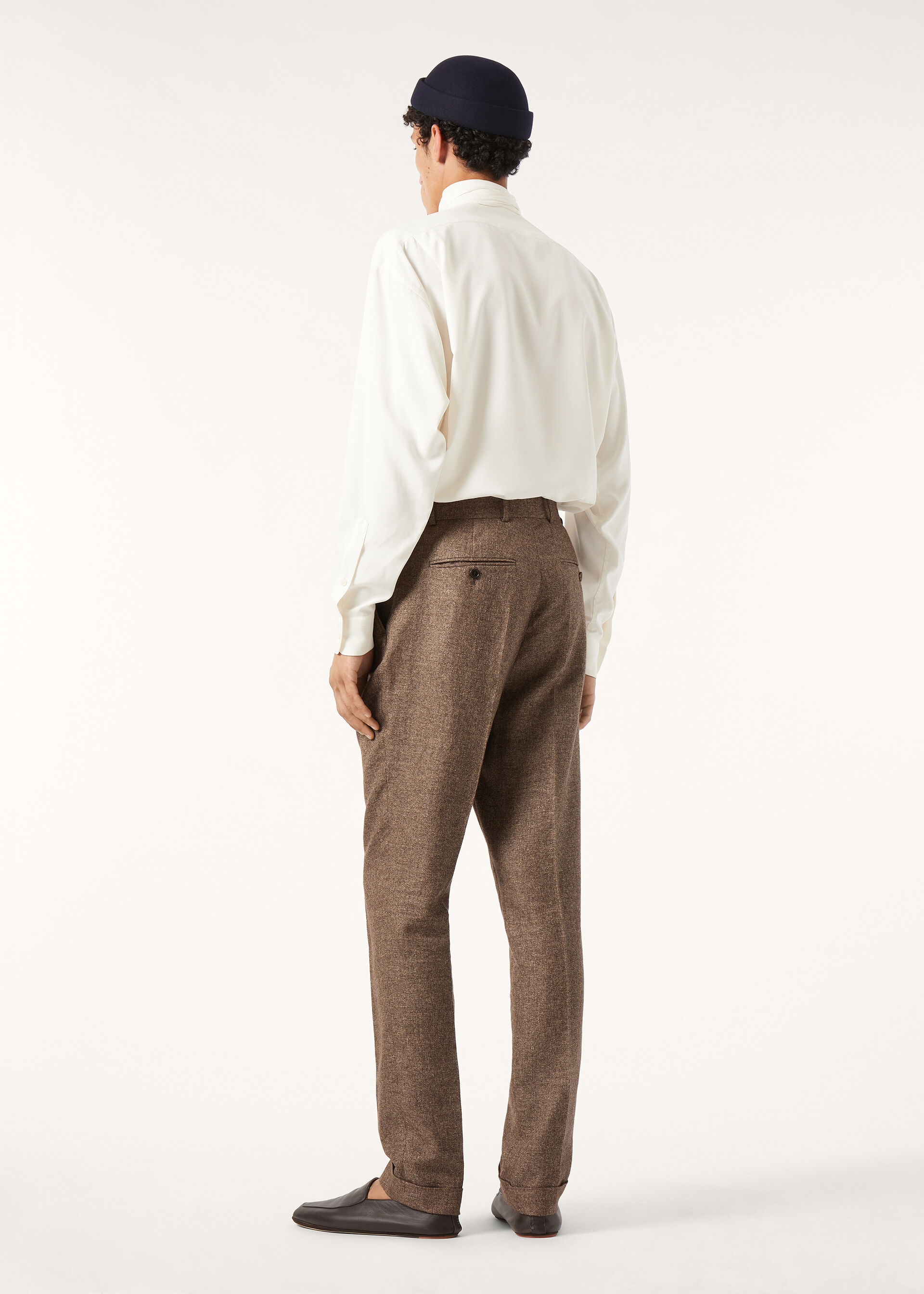 STAFFORD TROUSERS CASH LINEN MOULINE'