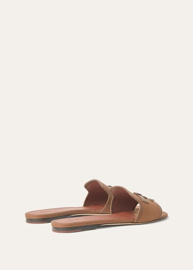 SUMMER CHARMS FLAT MULE CANVAS & CALF