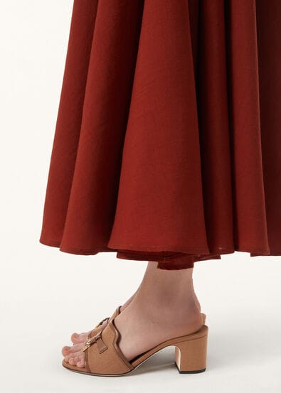 SUMMER CHARMS HEELED MULE T55 CANVAS & CALF