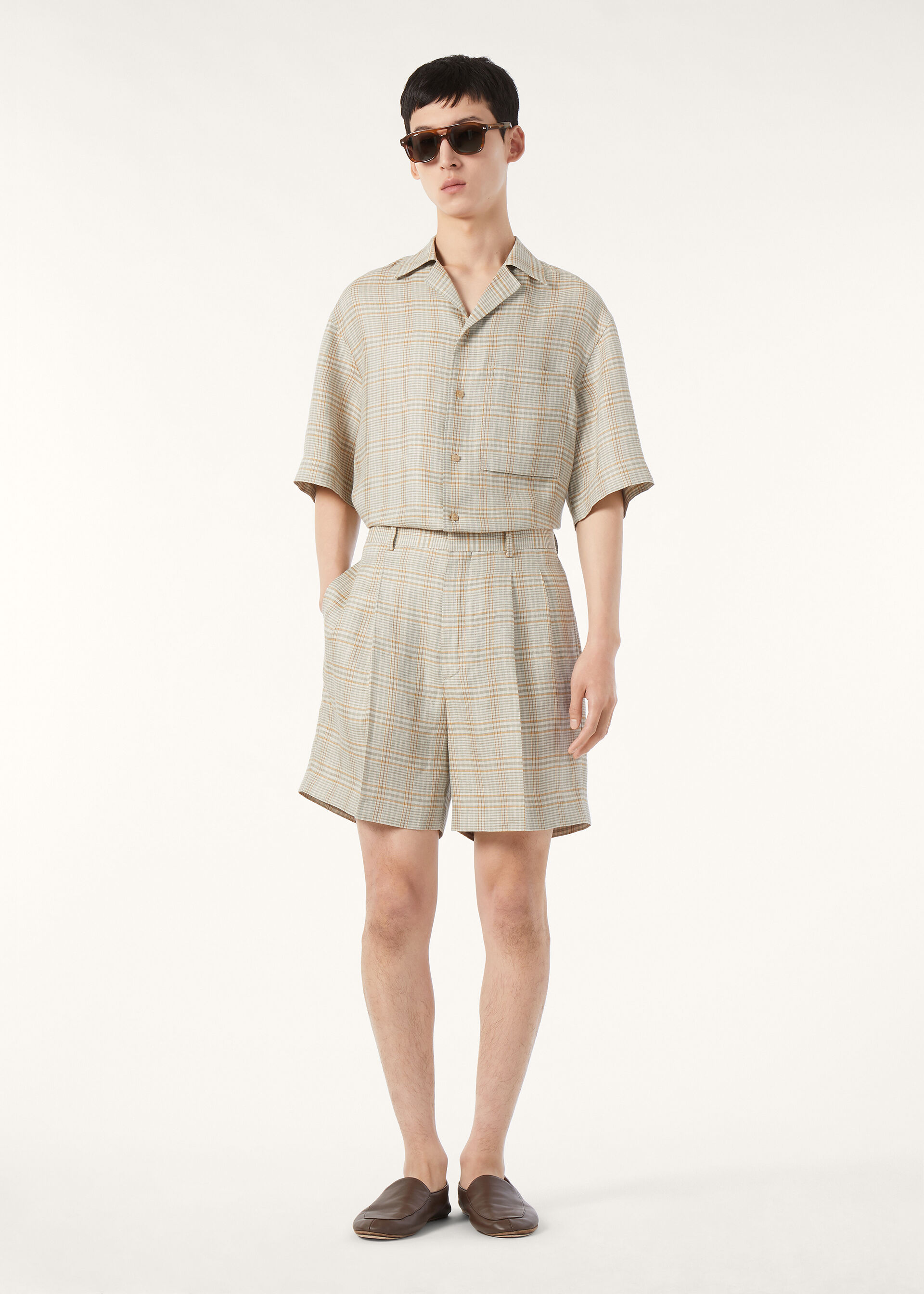 FEDERICO SHIRT SS LINEN CHECK