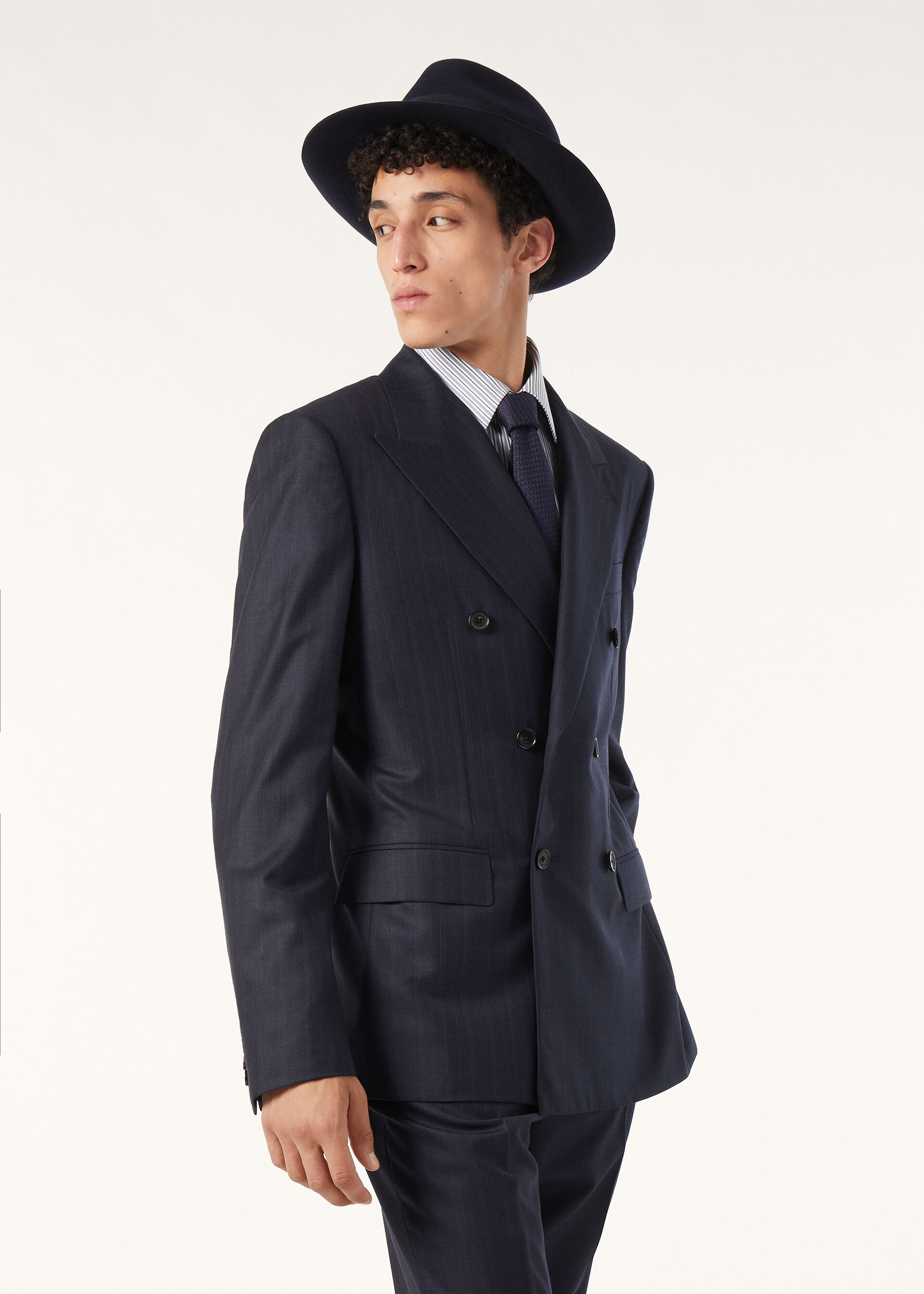 INTERNATIONAL PEAK DB SUIT TASMANIAN PINSTRIPE