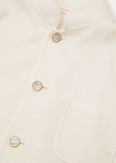 SPAGNA MINI SS JACKET STRUCTURED LINEN WOOL
