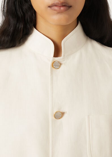 SPAGNA MINI SS JACKET STRUCTURED LINEN WOOL