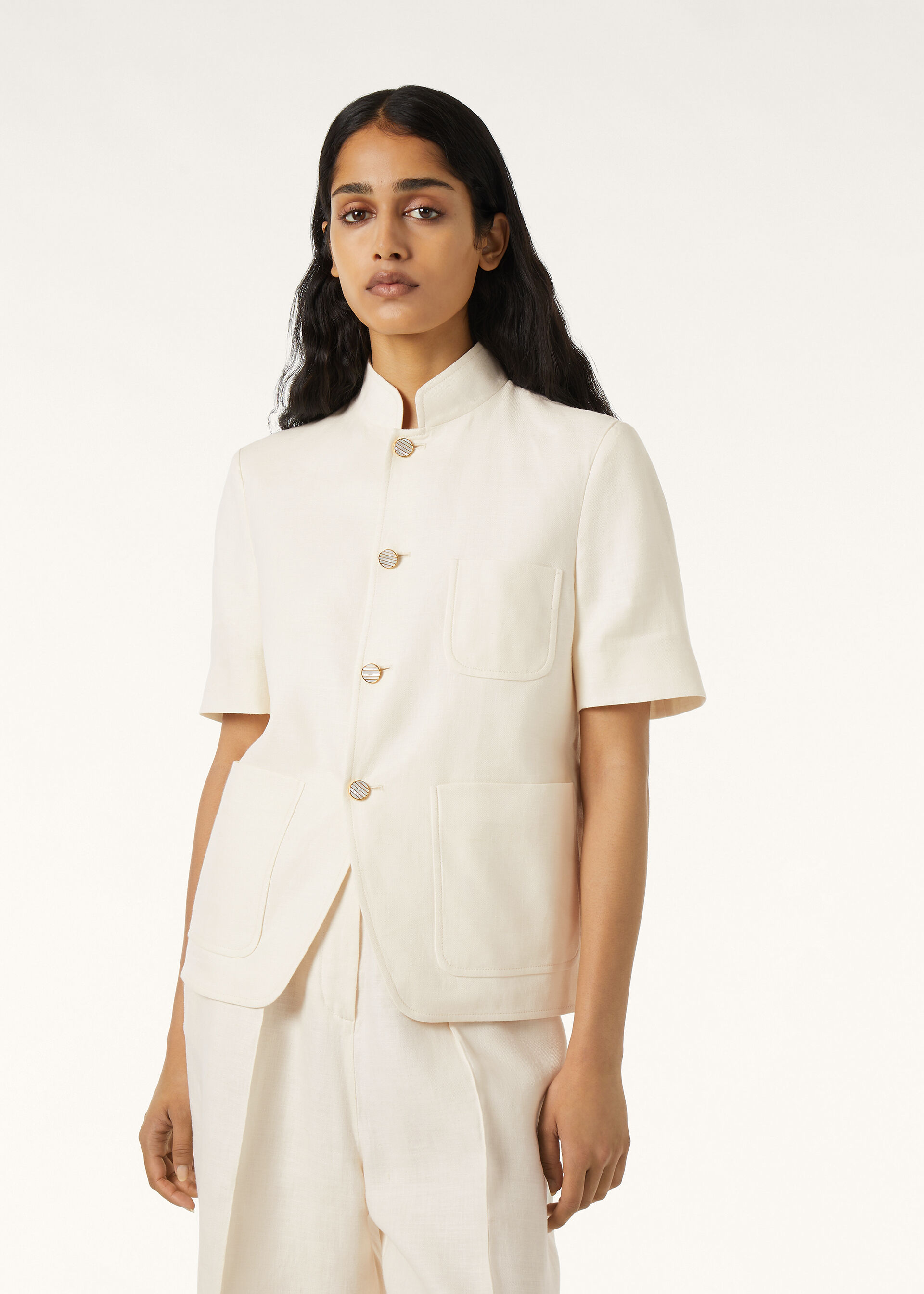 SPAGNA MINI SS JACKET STRUCTURED LINEN WOOL