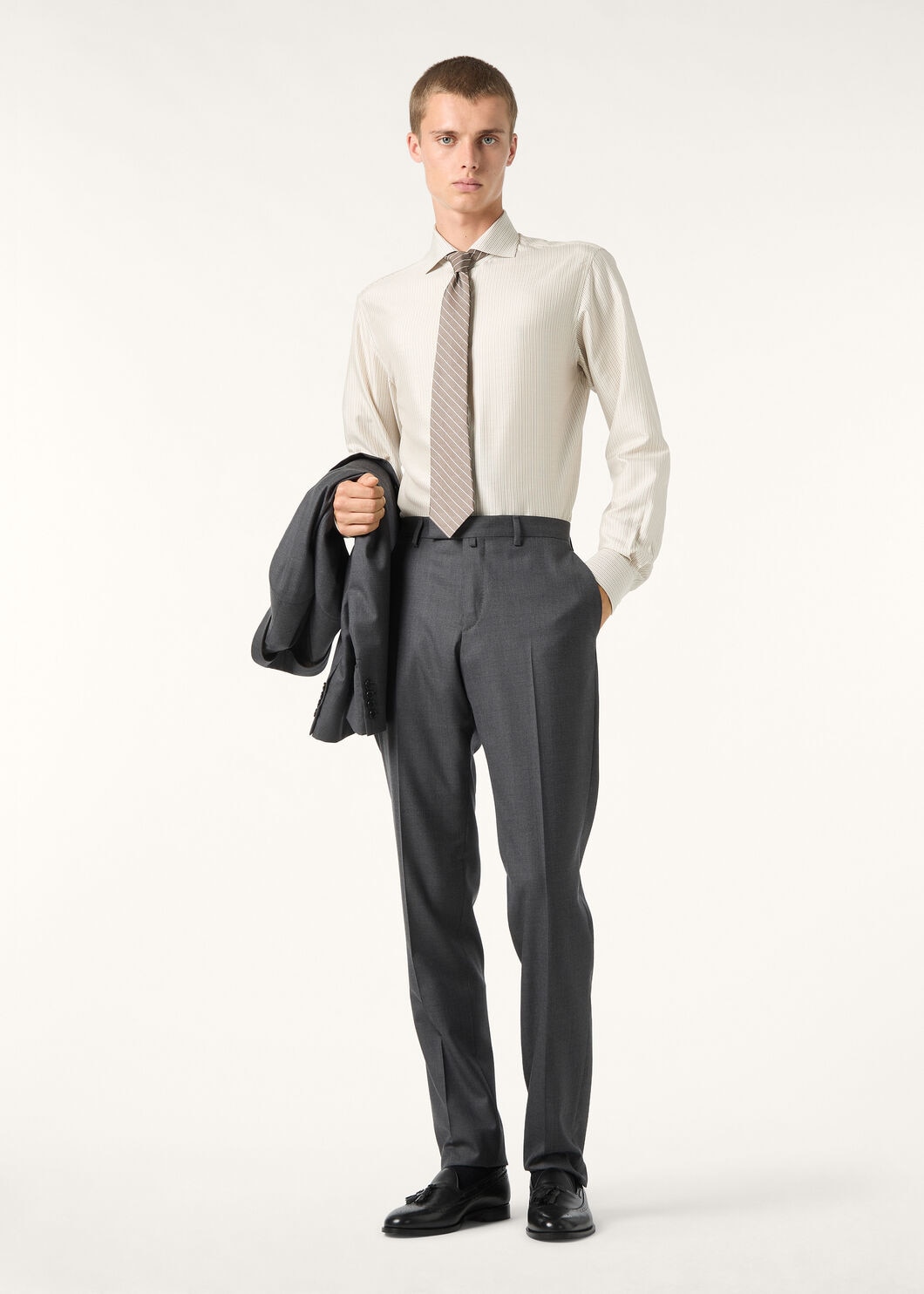 FILIPPO CUTAWAY SHIRT SILK OXFORD MULTI STRIPE