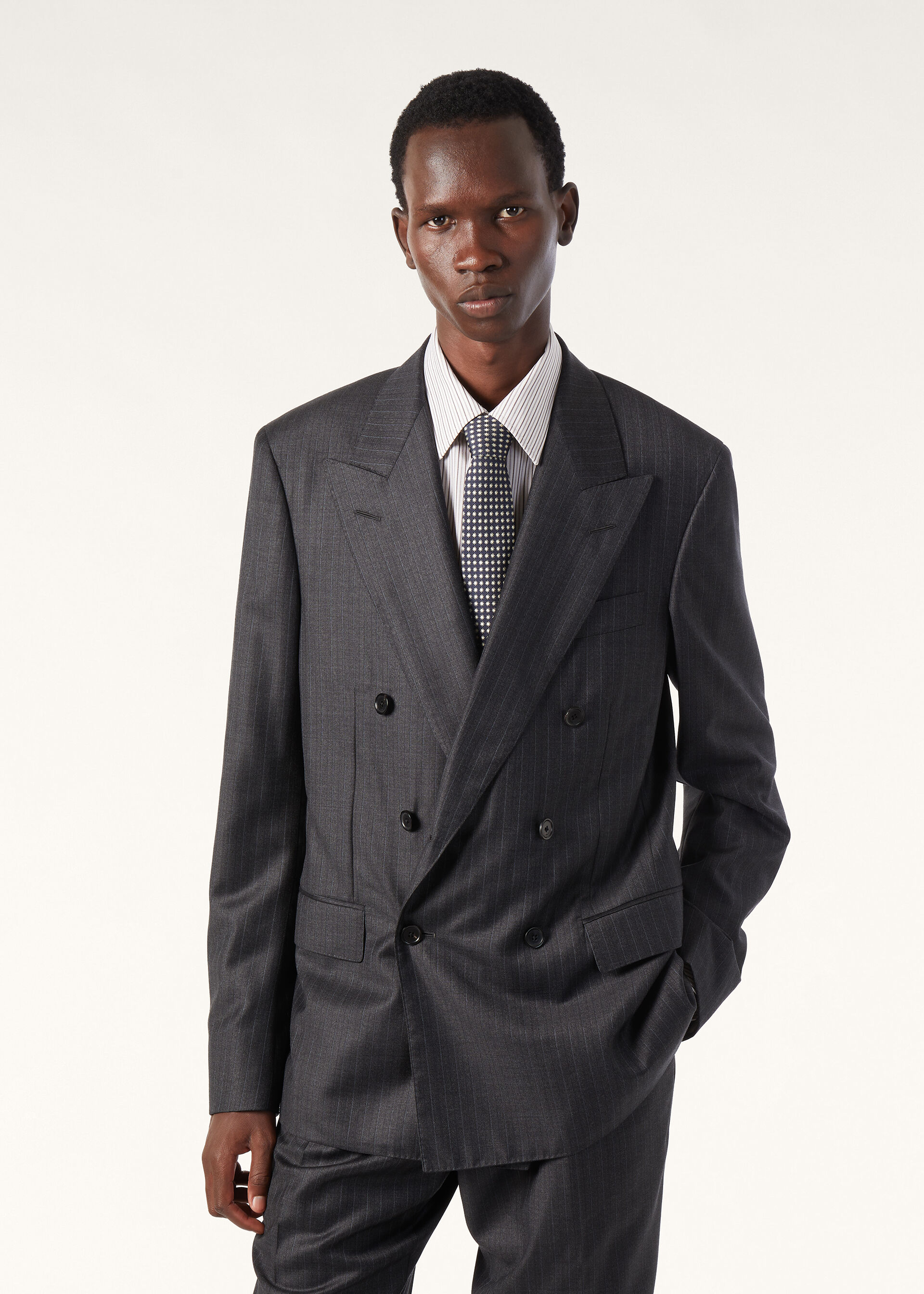 MILANO PEAK DB SUIT AUSTRALIS PINSTRIPE