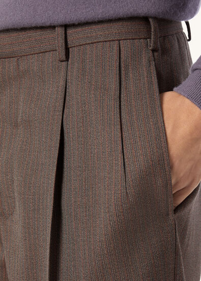 ISAAC TROUSERS STRUCTURED WOOL CREPE