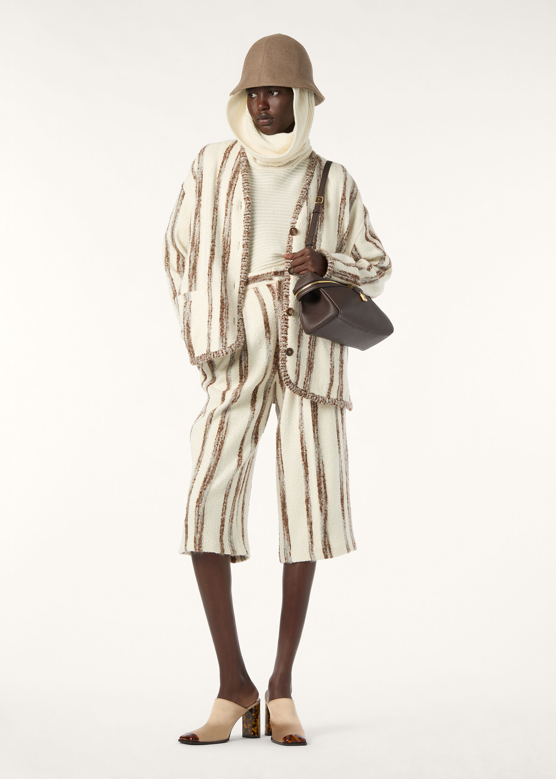 ALBION SHORT TROUSERS SILK WOOL STRIPE