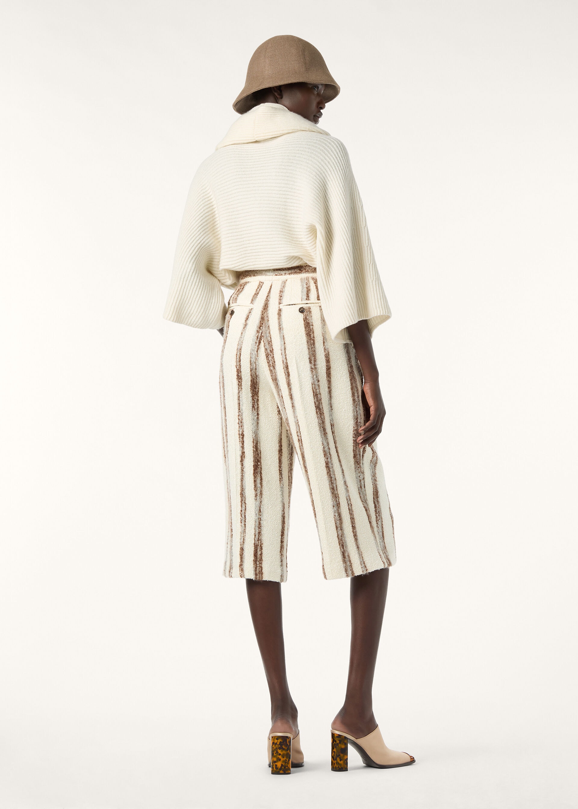 ALBION SHORT TROUSERS SILK WOOL STRIPE