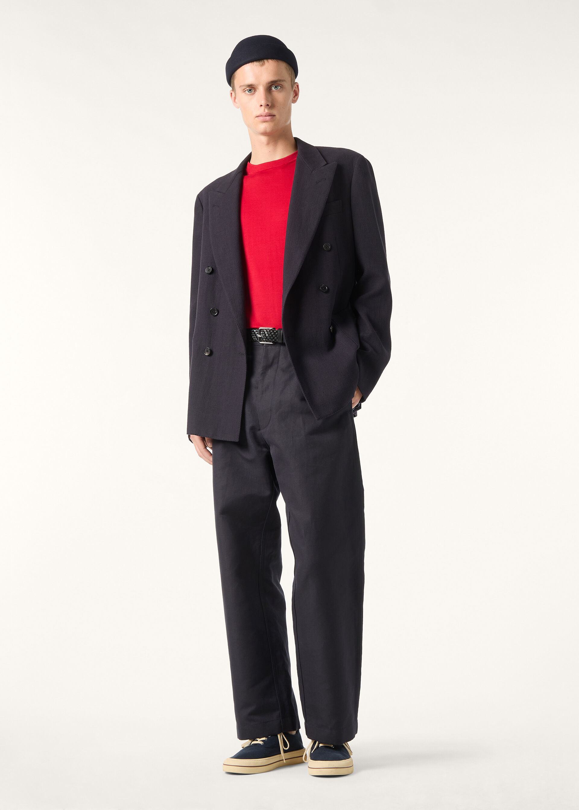 MILANO PEAK DB SHIRT JACKET  COTTON LINEN CANVAS