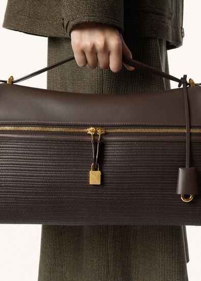 EXTRA SOFTY BAG L44 WOVEN LEATHER/ROUNDED LEATHER