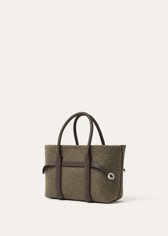 GHIERA SHOPPER SMALL BRAIDED MELTON CASH/RNDD LTHR_FLW0306_B6O2_NR_3