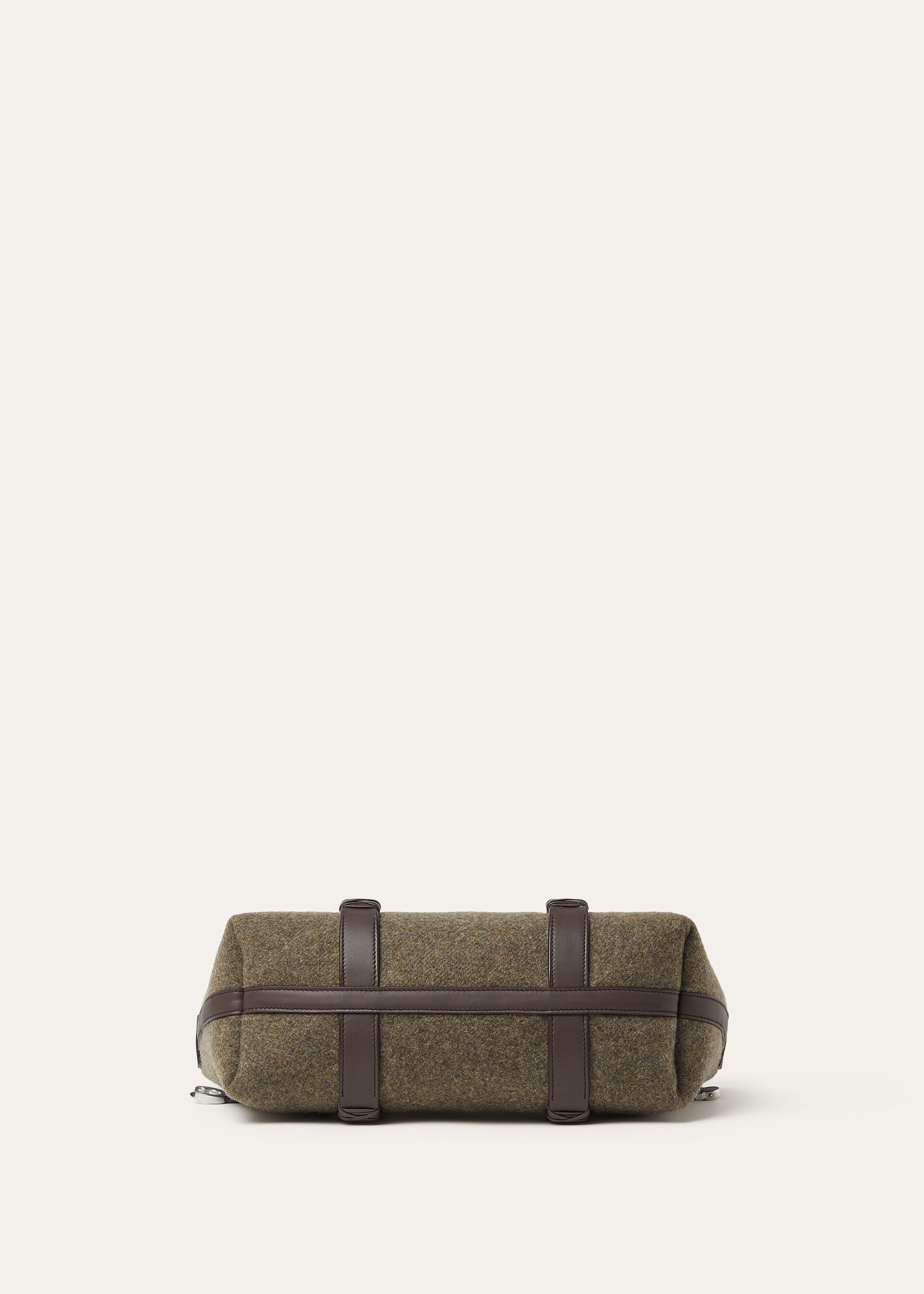 GHIERA SHOPPER SMALL BRAIDED MELTON CASH/RNDD LTHR